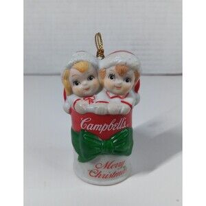 Campbell's Soup Kids Can Ornament Christmas Holiday Porcelain Vtg 1992